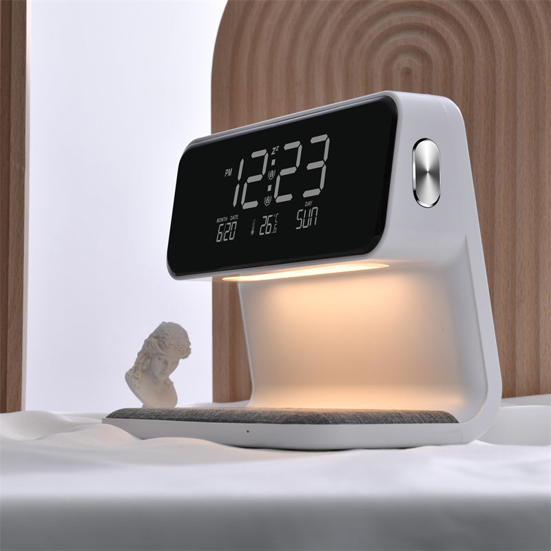 Creative 3-in-1 Night Lamp with Wireless Charging and LCD Screen Alarm Clock – Wireless Phone Charger