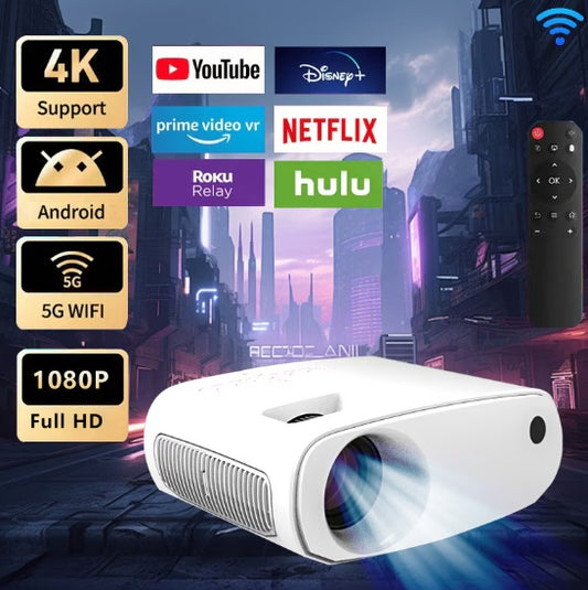 Mini HD Smart Projector – 1080P, 4K Support, WiFi & Bluetooth | Home Cinema Experience