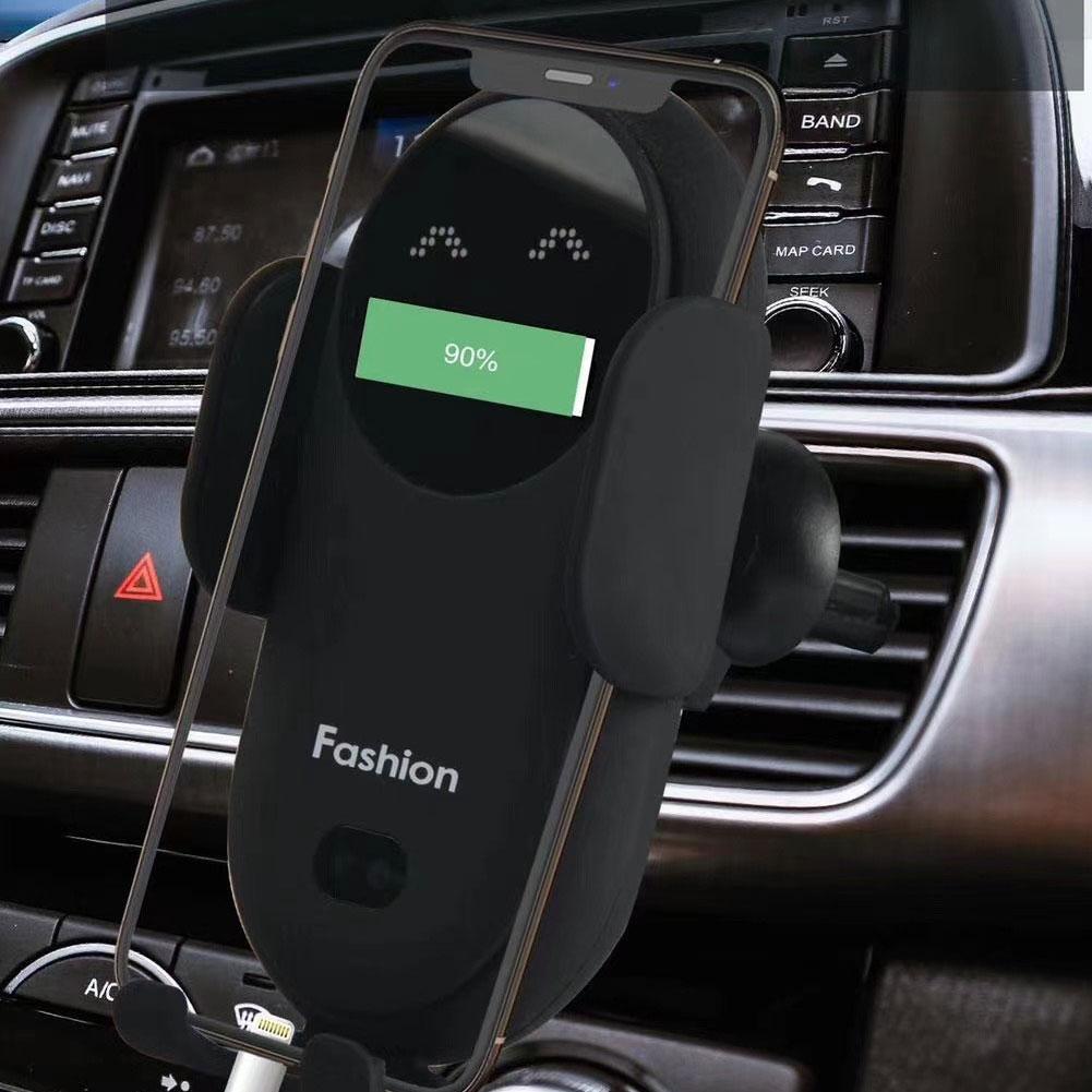 Smart Wireless Car Charger & Auto-Clamping Phone Holder – Fast Charging & Infrared Sensor