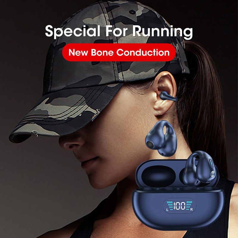 Bone Conduction TWS Earbuds – Open-Ear Bluetooth 5.3 Headphones | HiFi Bass, Touch Control, Sports & Workout Wireless Earphones